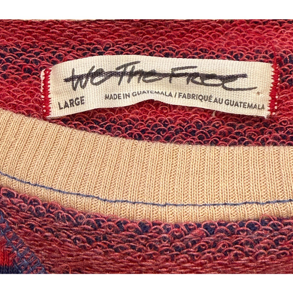 NEW FREE PEOPLE NAUTICAL COMBO CLASSIC STRIPED OVERSIZED CREWNECK SWEATSHIRT L - Picture 6 of 9